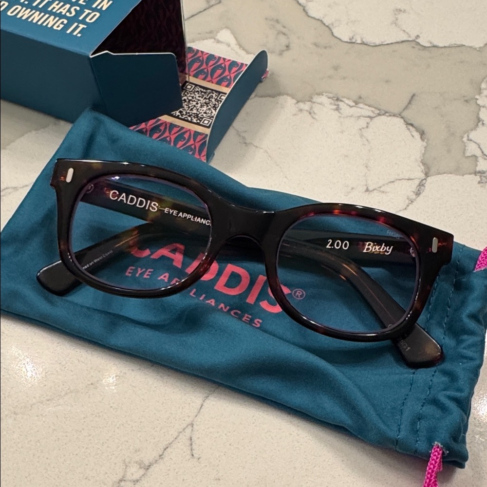 NEW Caddis Bixby Tortoise Shell Reading Glasses +2.0